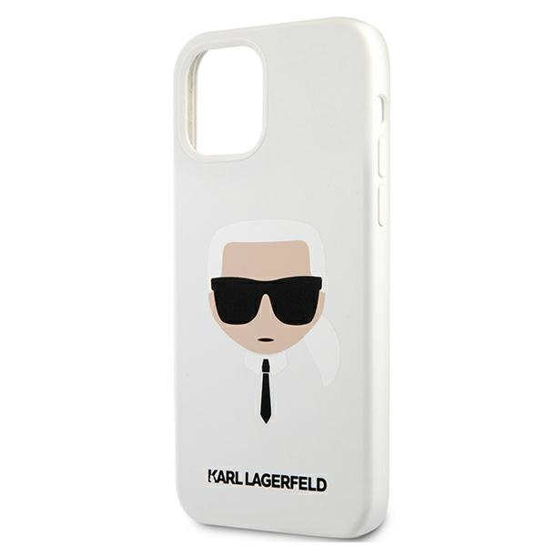 Puzdro KARL LAGERFELD Apple iPhone 12 Mini silikónové puzdro Karl`s Head White Hardcase